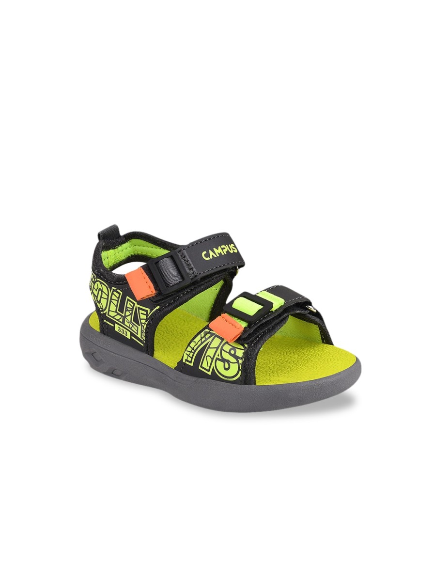 Kids Campus Sandals | Buy Campus Kids Grey & Green Self Design Sports Sandals - Footwear For Unisex Kids