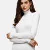 Women 98 Degree North Sweaters & Sweatshirts | Buy 98 Degree North Women White Ribbed Pullover - Apparel For Women