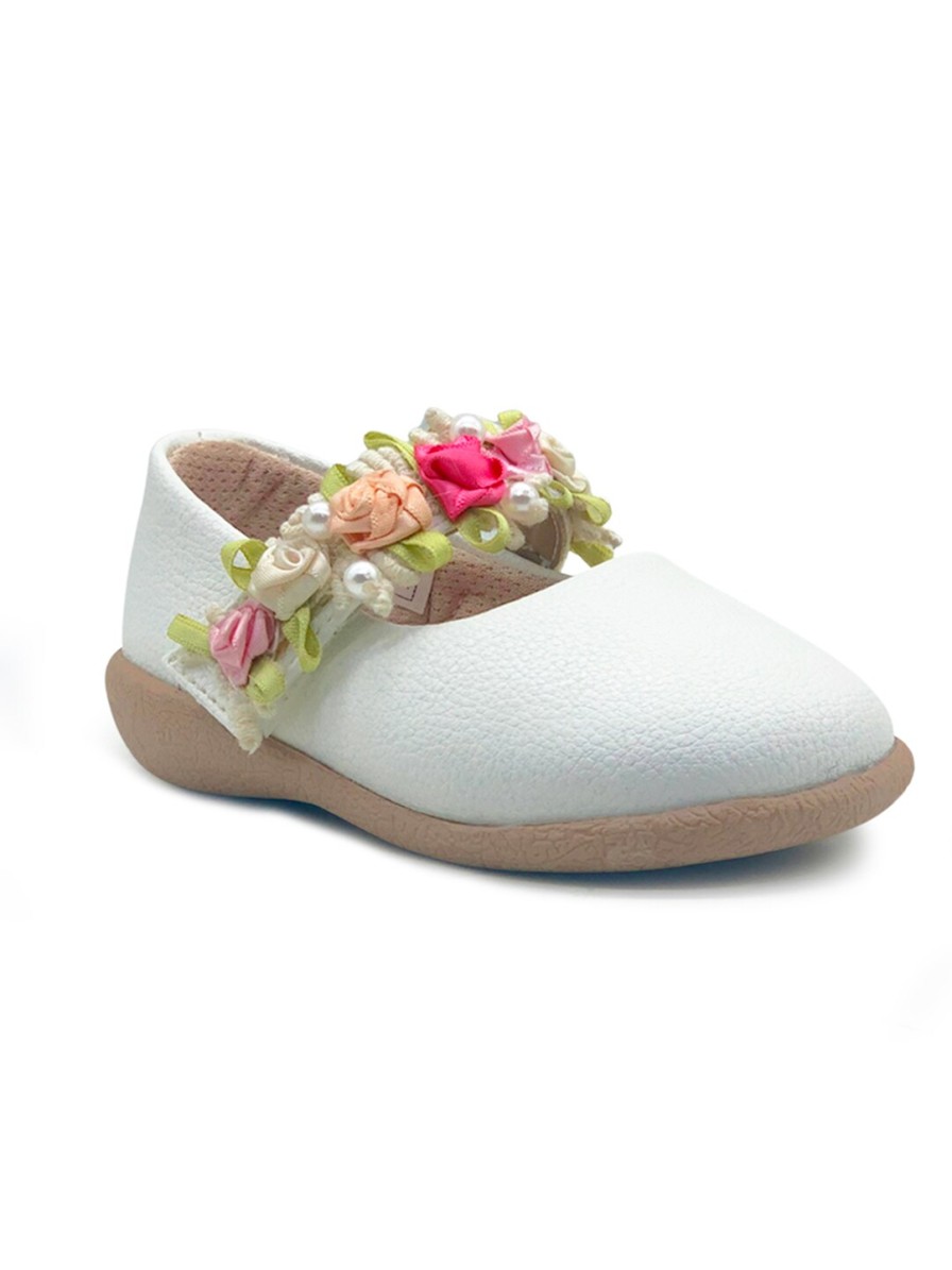 Kids KazarMax Flats | Buy Kazarmax Girls White Embellished Ballerinas Flats - Footwear For Girls