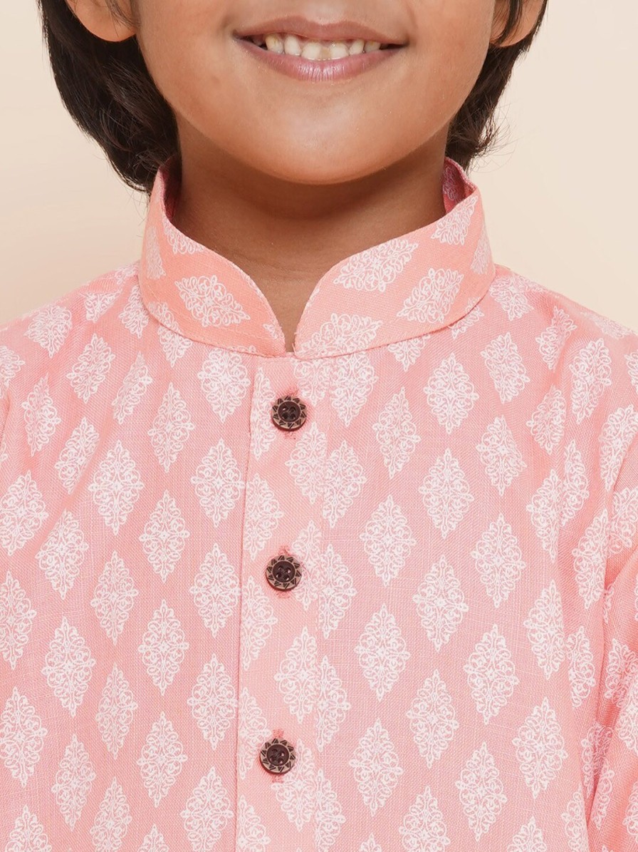 Kids Aj DEZInES Ethnic Wear | Buy Aj Dezines Boys Ethnic Motifs Printed Mandarin Collar Long Sleeves Pure Cotton Kurta - Apparel For Boys