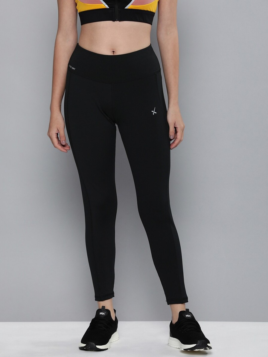 Women HRX by Hrithik Roshan Clothing | Buy Hrx By Hrithik Roshan Women Black Solid Rapid Dry Training Tights - Apparel For Women