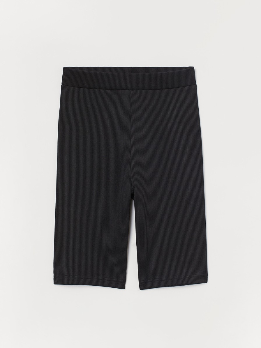 Women H&M Shorts & Skirts | Buy H&M Women Black Solid Ribbed Biker Shorts - Apparel For Women