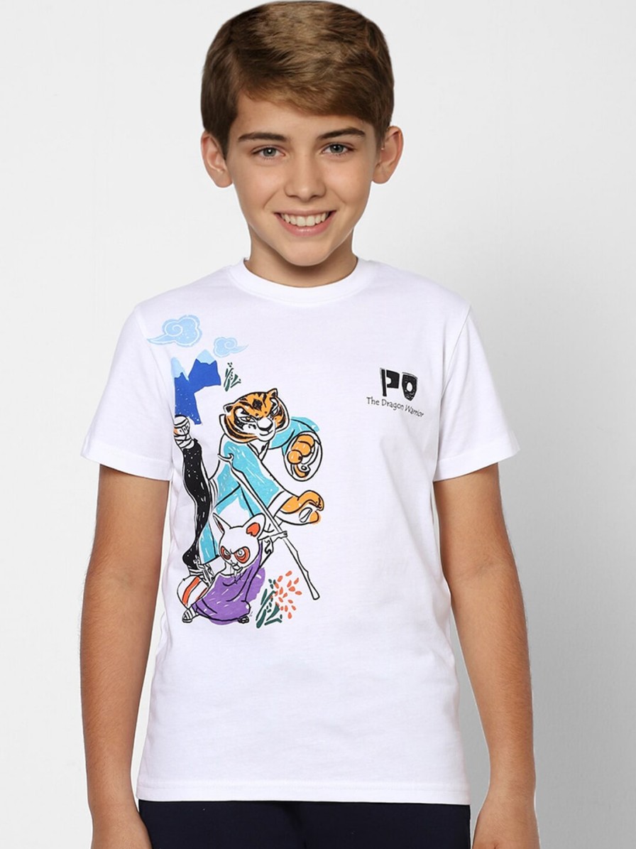 Kids Jack & Jones T-Shirts | Buy Jack & Jones Boys White Kung Fu Panda Printed T Shirt - Apparel For Boys