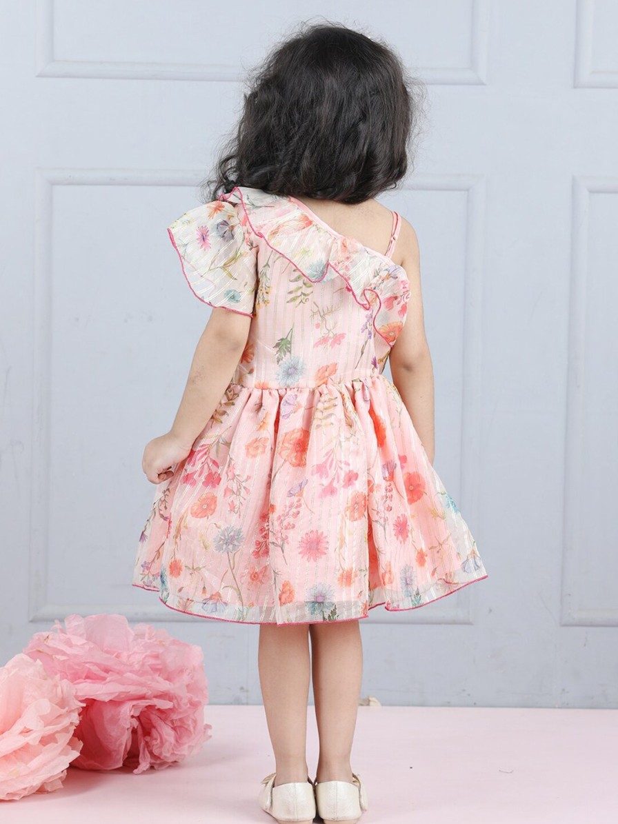 Kids Cutiekins Dresses | Buy Cutiekins Girls Floral Print Flutter Sleeve Organza Fit & Flare Dress - Apparel For Girls