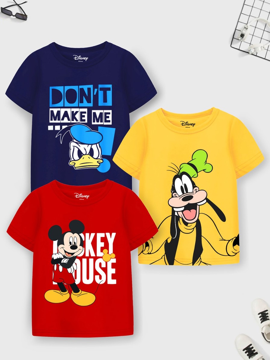 Kids YK Disney T-Shirts | Buy Yk Disney Boys Pack Of 3 Mickey & Friends Printed T Shirt - Apparel For Boys