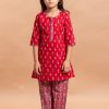 Kids Sangria Kurta Sets | Buy Sangria Girls Ethnic Motifs Printed Pure Cotton Kurta With Trouser - Apparel For Girls