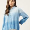 Women Maaesa Tops | Buy Maaesa Blue Tie And Dye Shirt Style Top - Apparel For Women