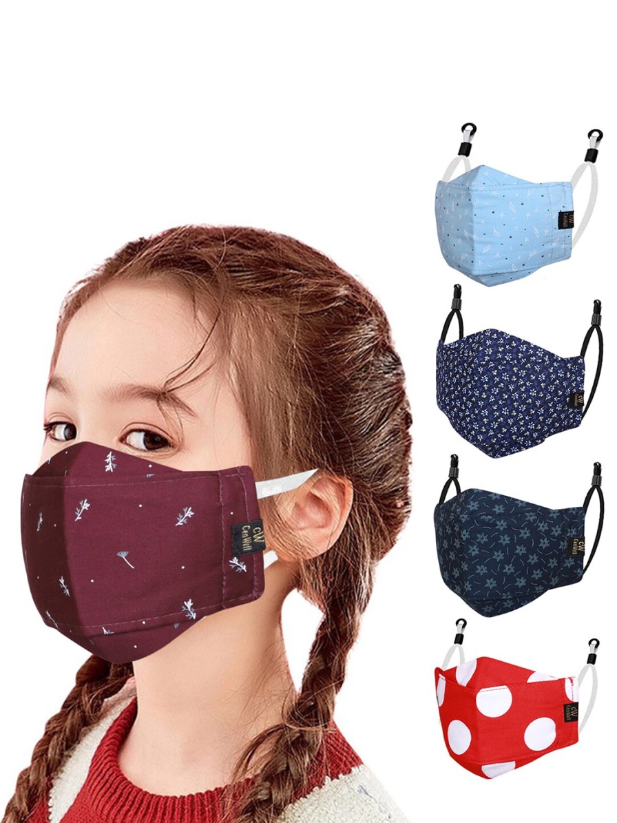 Kids CENWELL Masks & Protective Gears | Buy Cenwell Kids 5 Pcs Reusable 6 Ply 3D Cotton Mask - Accessories For Unisex Kids