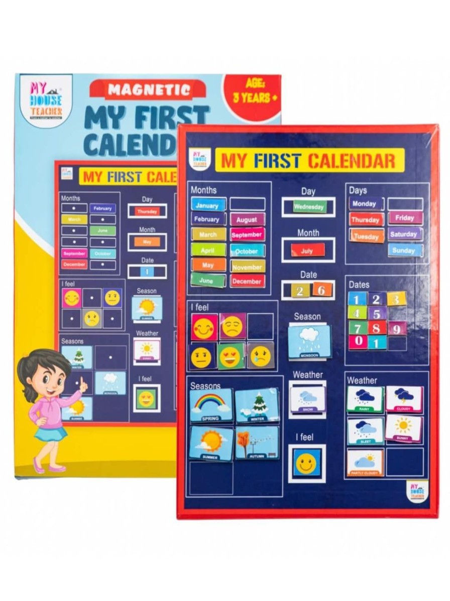 Kids My House Teacher Learning & Development | Buy My House Teacher Kids Magnetic My First Calendar Board - Toys And Games For Unisex Kids