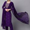 Women KALINI Kurtas & Suits | Buy Kalini Floral Embroidered Regular Kurta With Trousers & Dupatta - Apparel For Women