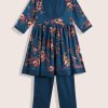 Kids Sangria Kurta Sets | Buy Sangria Girls Floral Printed Kurta With Trousers - Apparel For Girls