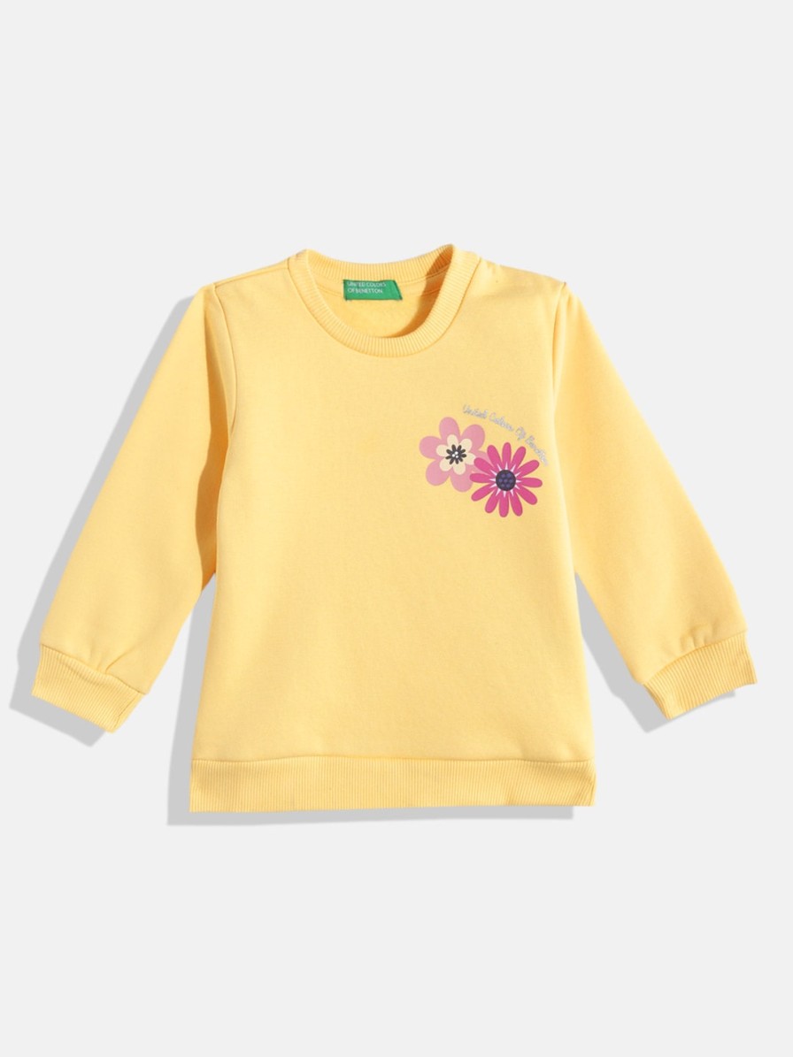 Kids United Colors of Benetton Jacket, Sweater & Sweatshirts | Buy United Colors Of Benetton Girls Floral Print Detail Sweatshirt - Apparel For Girls