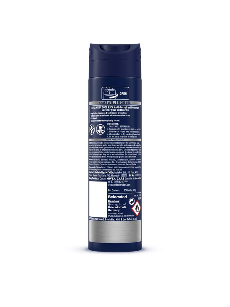 Men Nivea Deodorants | Buy Nivea Men Cool Kick Deodorant 150 Ml - Personal Care For Men