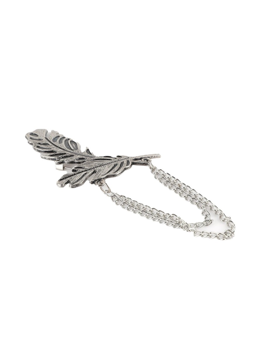 Men Alvaro Castagnino Rings & Wristwear | Buy Alvaro Castagnino Men Silver Toned Embellished Stylish Brooch Pin - Accessories For Men