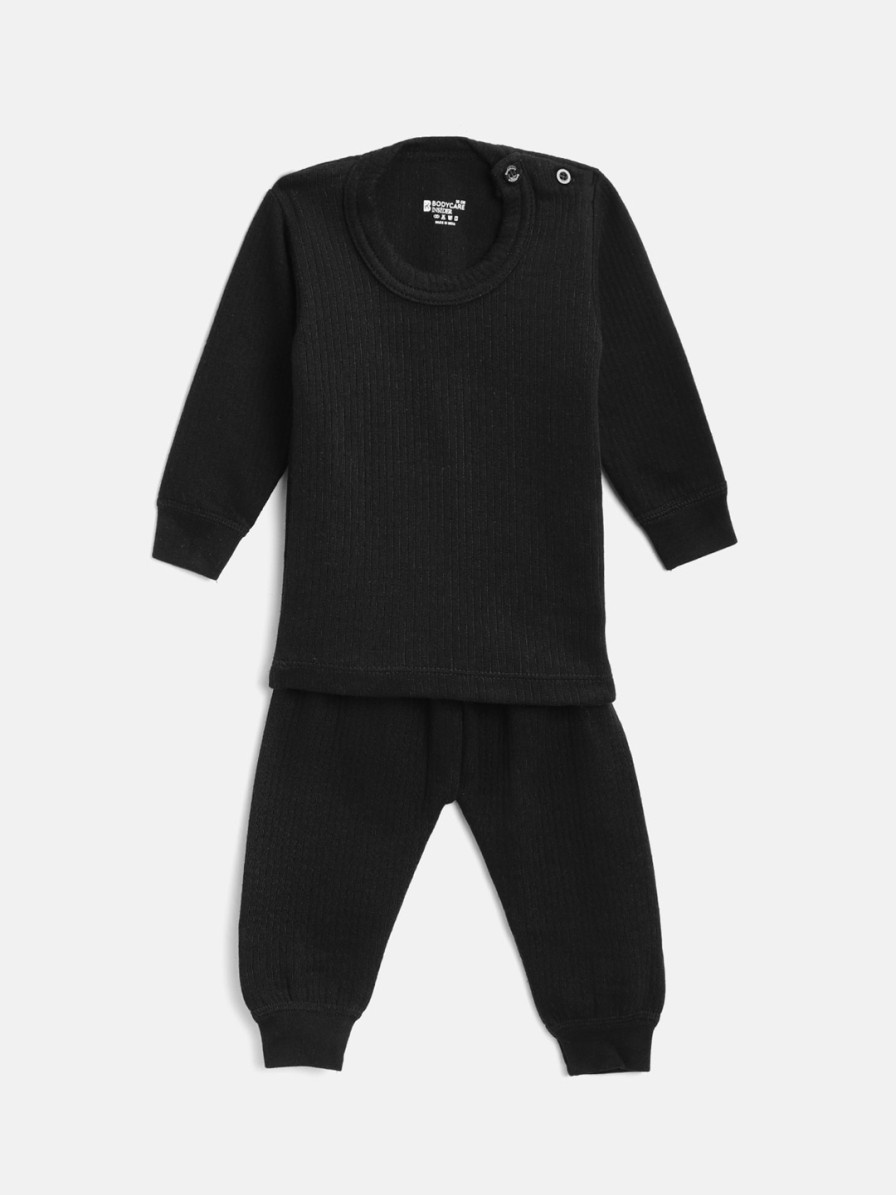 Kids BODYCARE INSIDER Innerwear & Thermals | Buy Bodycare Insider Kids Black Anti Bacterial Solid Thermal Set - Apparel For Unisex Kids