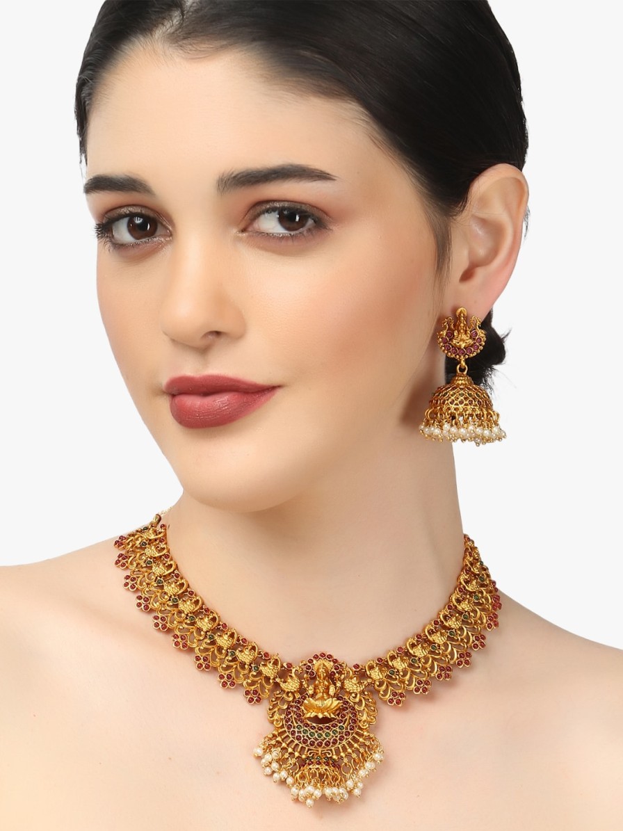 Women Adwitiya Collection Fashion Jewellery | Buy Adwitiya Collection Gold Plated Temple Jewellery Set - Accessories For Women