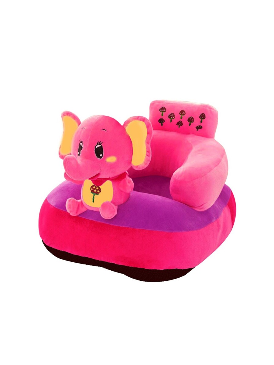 Kids Babymoon Soft Toys | Buy Babymoon Pink Plush Sofa Chair With Elephant Toy - Toys And Games For Unisex Kids