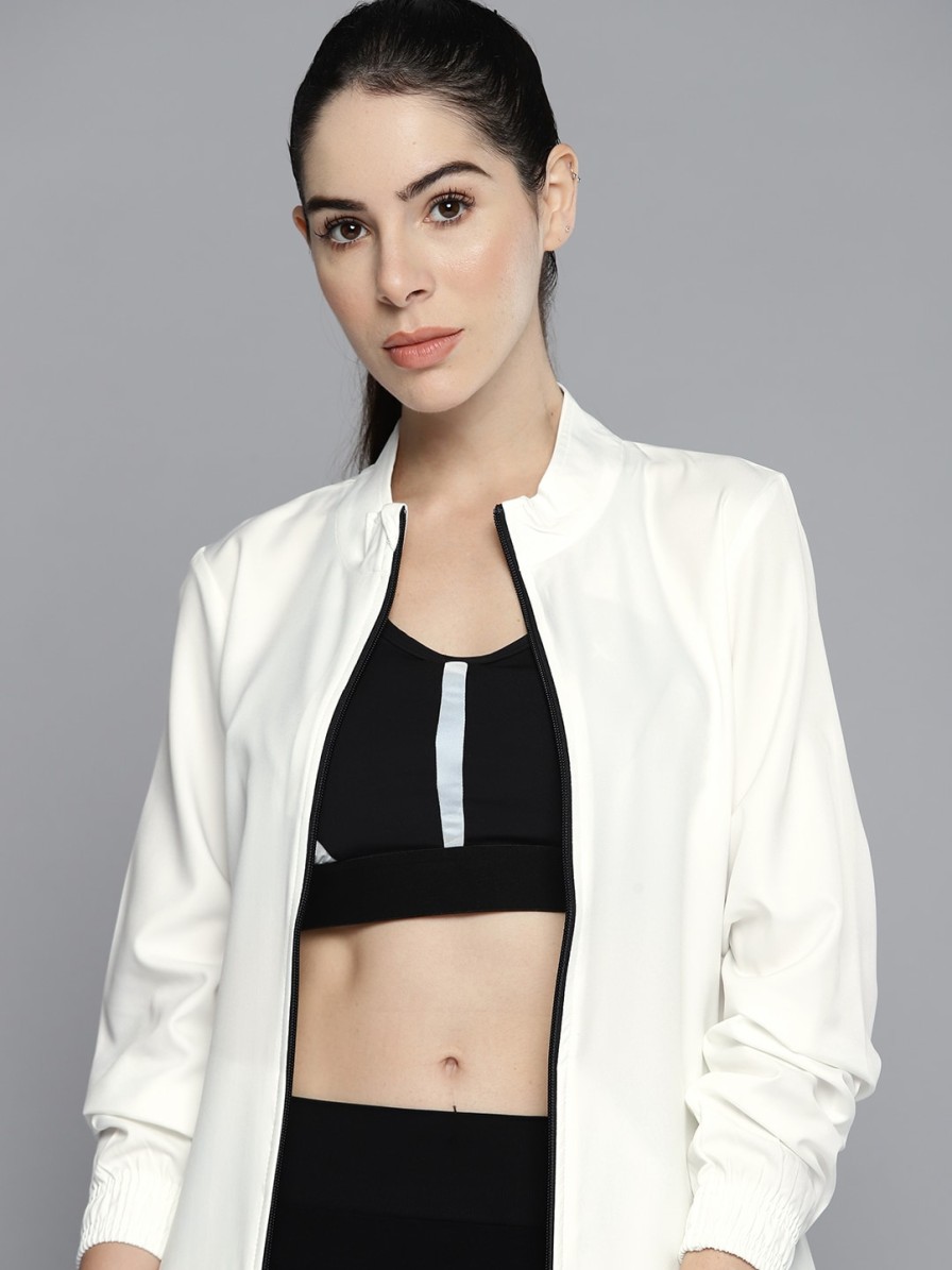 Women HRX by Hrithik Roshan Jackets | Buy Hrx By Hrithik Roshan Women White Rapid Dry Technology Bomber Jacket - Apparel For Women