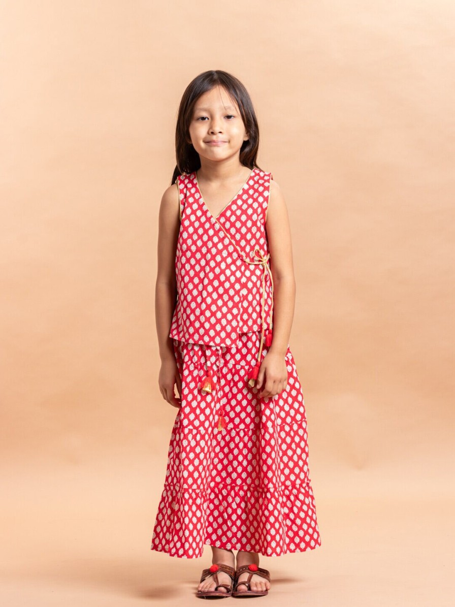 Kids Sangria Lehenga Choli | Buy Sangria Girls Printed Pure Cotton Lehenga Choli - Apparel For Girls