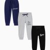 Kids BAESD Track Pants & Pyjamas | Buy Baesd Boys Pack Of 3 Typography Printed Mid Rise Cotton Joggers - Apparel For Boys