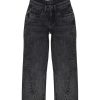 Kids HERE&NOW Jeans, Trousers & Capris | Buy Here&Now Girls Charcoal Wide Leg High Rise Light Fade Clean Look Stretchable Jeans - Apparel For Girls