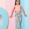 Kids pspeaches Clothing Sets | Buy Pspeaches Girls Sleeveless Top With Tropical Printed Trouser - Apparel For Girls