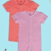 Kids MINI KLUB Rompers & Sleepsuits | Buy Mini Klub Infant Girls Pack Of 2 Pure Cotton Rompers - Apparel For Girls