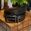 Men LOUIS STITCH Belts | Buy Louis Stitch Men Black & Brown Reversible Textured Leather Formal Belt - Accessories For Men