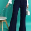 Women Tokyo Talkies Trousers & Capris | Buy Tokyo Talkies Women Navy Blue Flared Bootcut Trousers - Apparel For Women