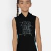 Kids HRX by Hrithik Roshan Hrx | Buy Hrx By Hrithik Roshan Girls Black Printed Hood T Shirt - Apparel For Girls