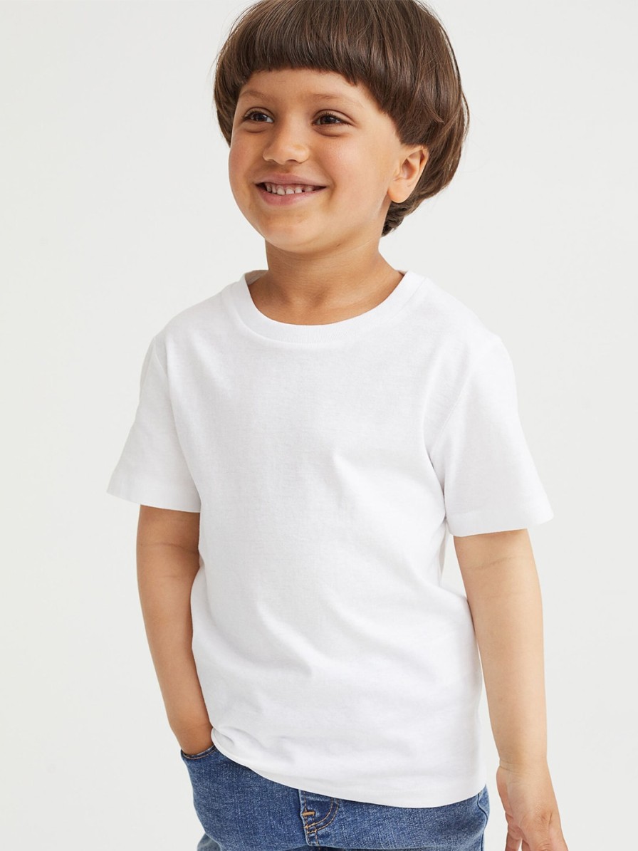 Kids H&M H&M | Buy H&M Boys White Pure Cotton Slim Fit T Shirt - Apparel For Boys