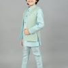 Kids ahhaaaa Ethnic Wear | Buy Ahhaaaa Boys Mandarin Collar Regular Kurta With Pyjamas & Nehru Jacket - Apparel For Boys