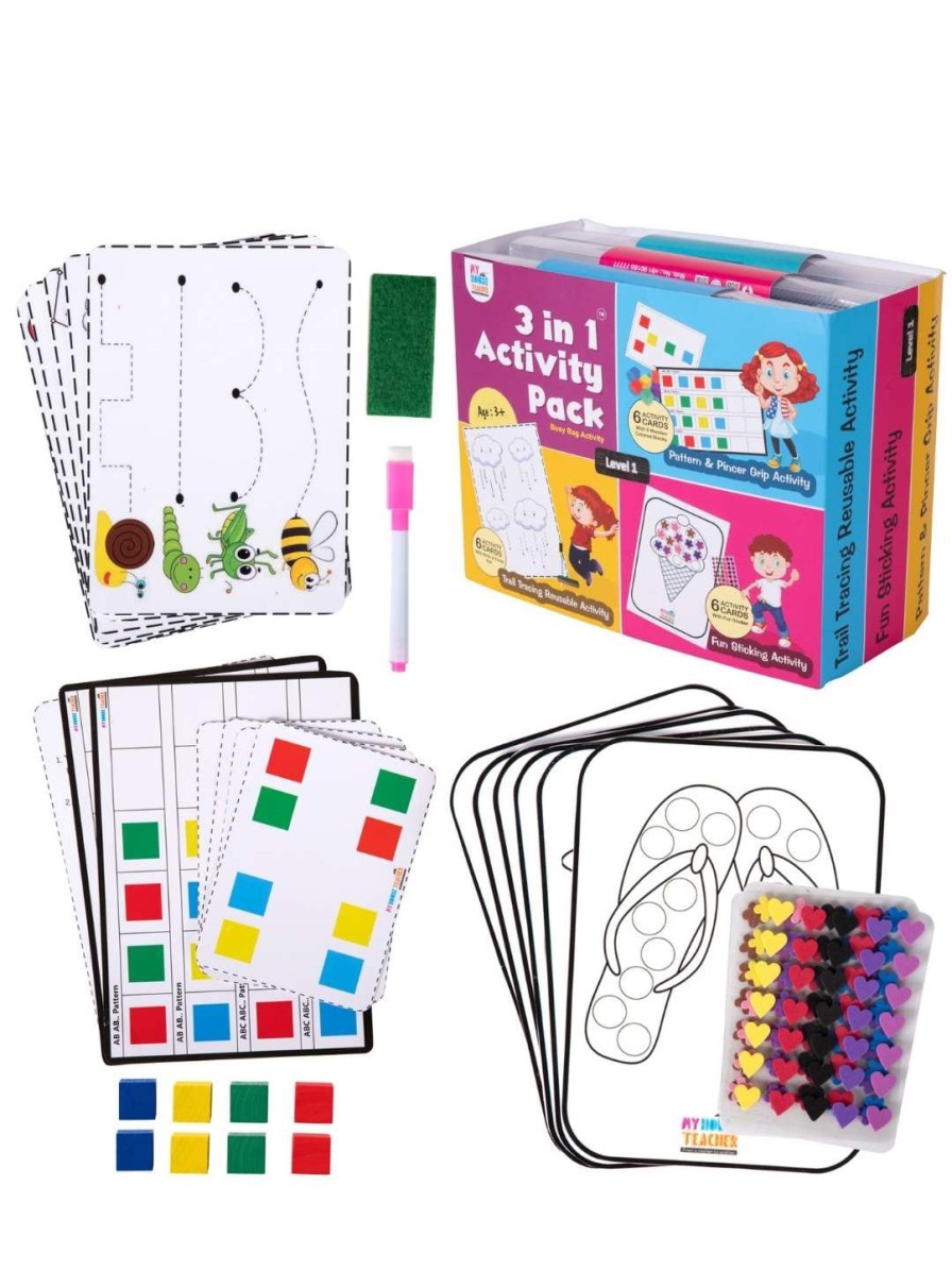 Kids My House Teacher Activity Toys | Buy My House Teacher Kids 3 In 1 Activity Set With Sticking Tracing Colours & Sequencing Skill - Toys And Games For Unisex Kids