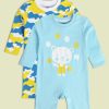 Kids MINI KLUB Rompers & Sleepsuits | Buy Mini Klub Infant Boys Pack Of 2 Printed Pure Cotton Rompers - Apparel For Boys