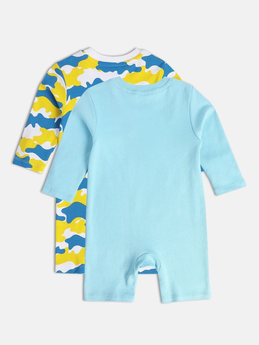 Kids MINI KLUB Rompers & Sleepsuits | Buy Mini Klub Infant Boys Pack Of 2 Printed Pure Cotton Rompers - Apparel For Boys