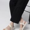 Women Marc Loire Flats | Buy Marc Loire Textured Double Strap Open Toe Flats - Footwear For Women