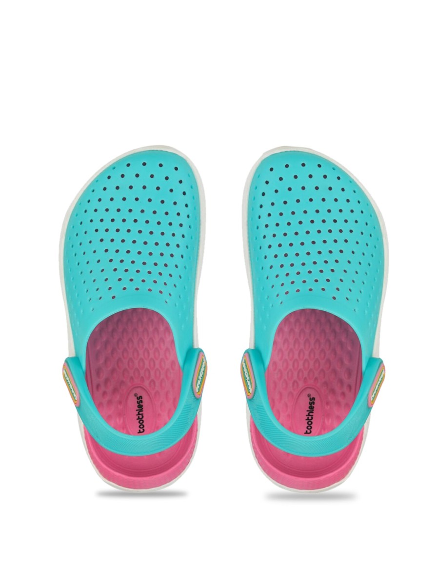 Kids toothless Flipflops | Buy Toothless Girls Sea Green & Pink Clogs - Footwear For Girls