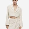 Women H&M Blazers & Waistcoats | Buy H&M Cropped Textured Weave Blazer - Apparel For Women