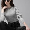 Women Roadster Sweaters & Sweatshirts | Buy The Roadster Lifestyle Co. Women Grey Solid Sweater - Apparel For Women