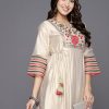 Women Indo Era Kurtas & Suits | Buy Indo Era Women Floral Embroidered Thread Work Liva Kurta With Trousers - Apparel For Women