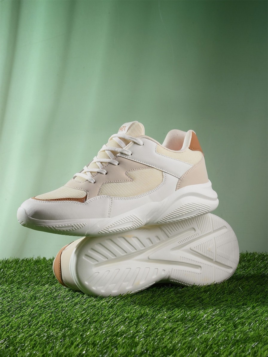 Women HRX by Hrithik Roshan Sports Shoes & Floaters | Buy Hrx By Hrithik Roshan Women Cream Coloured Mesh Running Shoes - Footwear For Women