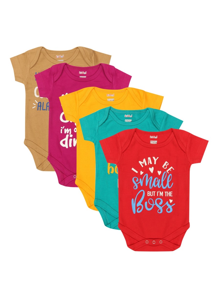 Kids Kiddeo Bodysuits | Buy Kiddeo Infants Pack Of 5 Printed Pure Cotton Bodysuits - Apparel For Unisex Kids