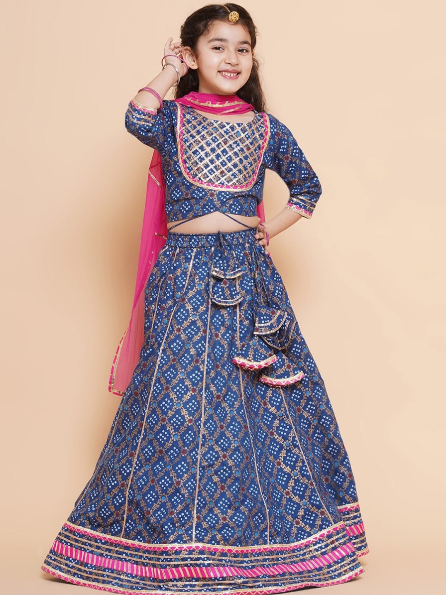 Women Bitiya by Bhama Lehenga Cholis | Buy Bitiya By Bhama Girls Printed Ready To Wear Lehenga & Blouse With Dupatta - Apparel For Girls