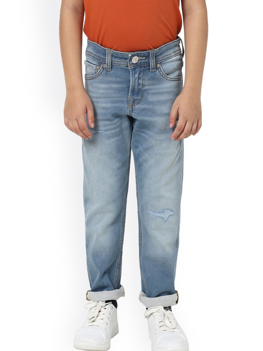 Kids Jack & Jones Jeans | Buy Jack & Jones Boys Blue Mildly Distressed Heavy Fade Jeans - Apparel For Boys