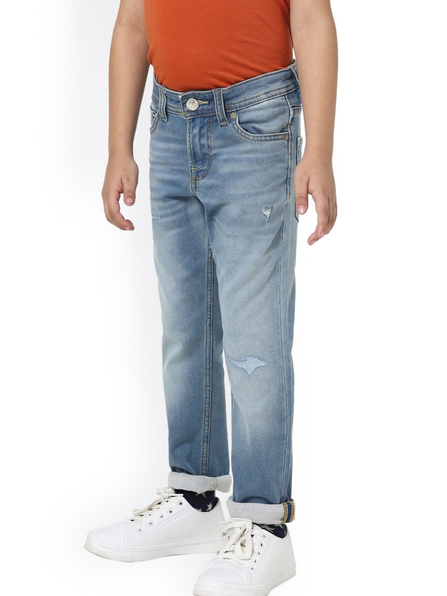 Kids Jack & Jones Jeans | Buy Jack & Jones Boys Blue Mildly Distressed Heavy Fade Jeans - Apparel For Boys