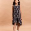 Kids Sangria Dresses | Buy Sangria Girls Black & Beige Ethnic Motifs Printed Pure Cotton A Line Dress - Apparel For Girls