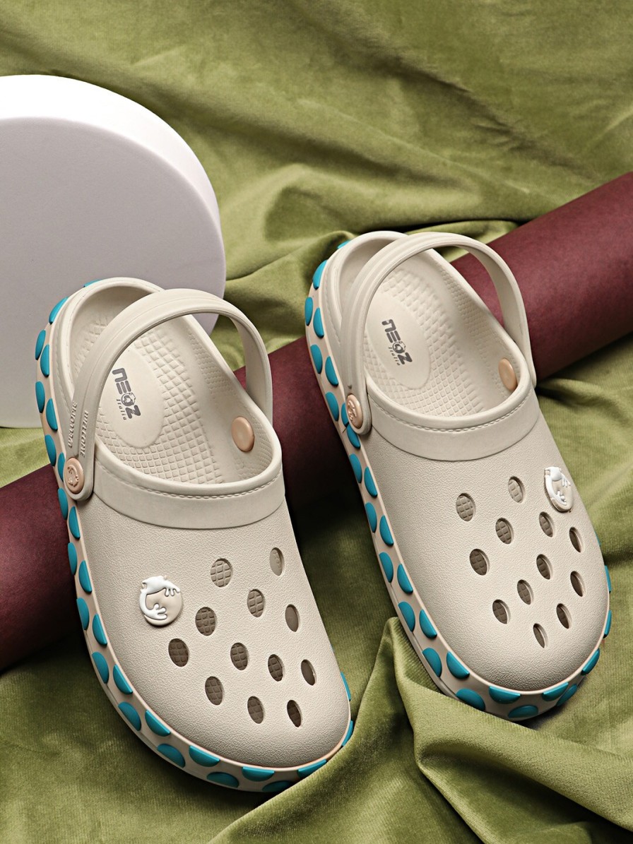 Kids NEOZ Flipflops | Buy Neoz Girls Green & Blue Printed Rubber Clogs - Footwear For Girls