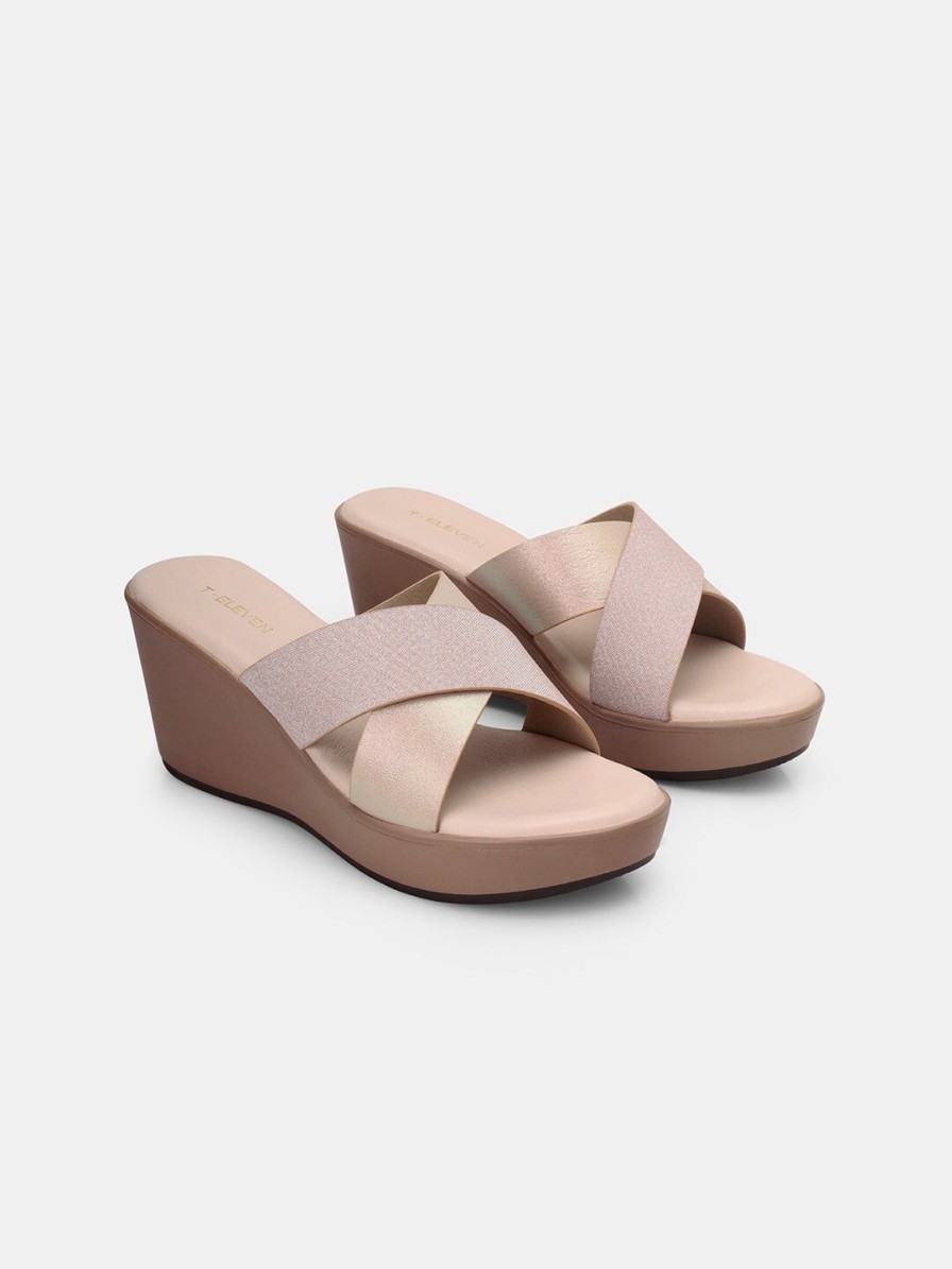 Women T.ELEVEN Heels | Buy T.Eleven Textured Open Toe Wedge Heels - Footwear For Women