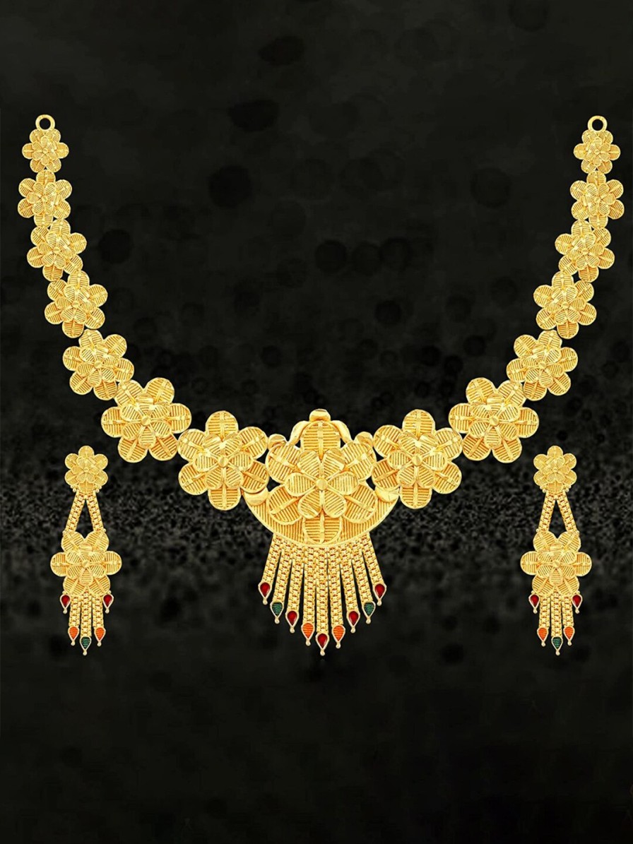 Women MANSIYAORANGE Fashion Jewellery | Buy Mansiyaorange Gold Plated Stone Studded Jewellery Set - Accessories For Women