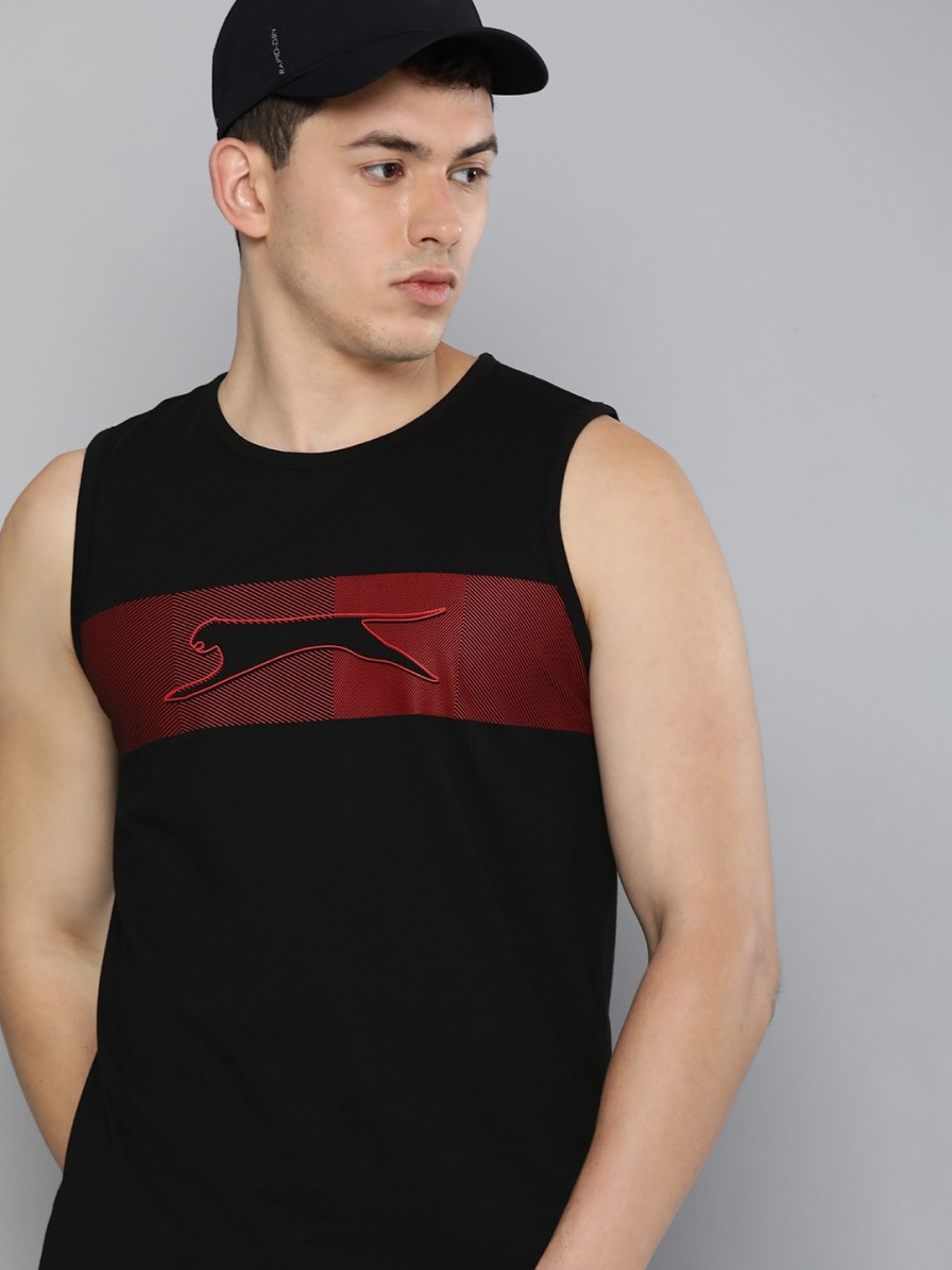 Men Slazenger Active T-Shirts | Buy Slazenger Men Black Brand Logo Printed T Shirt - Apparel For Men